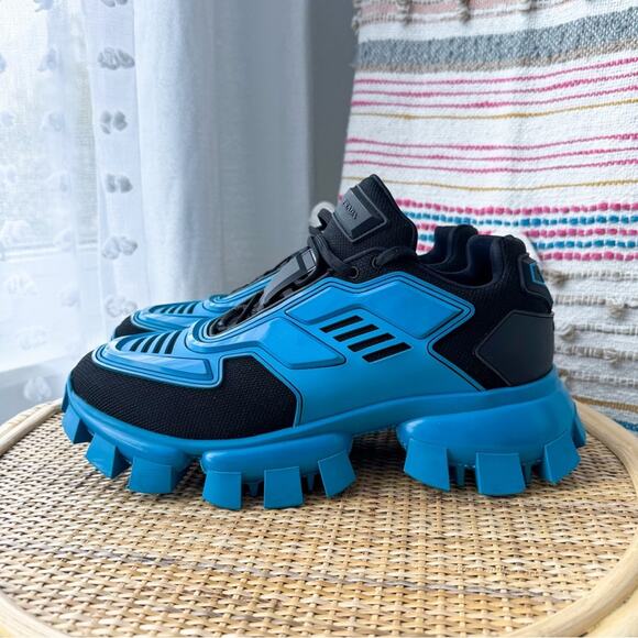 Prada Cloudburst Thunder Blue Black High Trainers Sneakers Men’s Size 9.5 - Picture 4 of 11